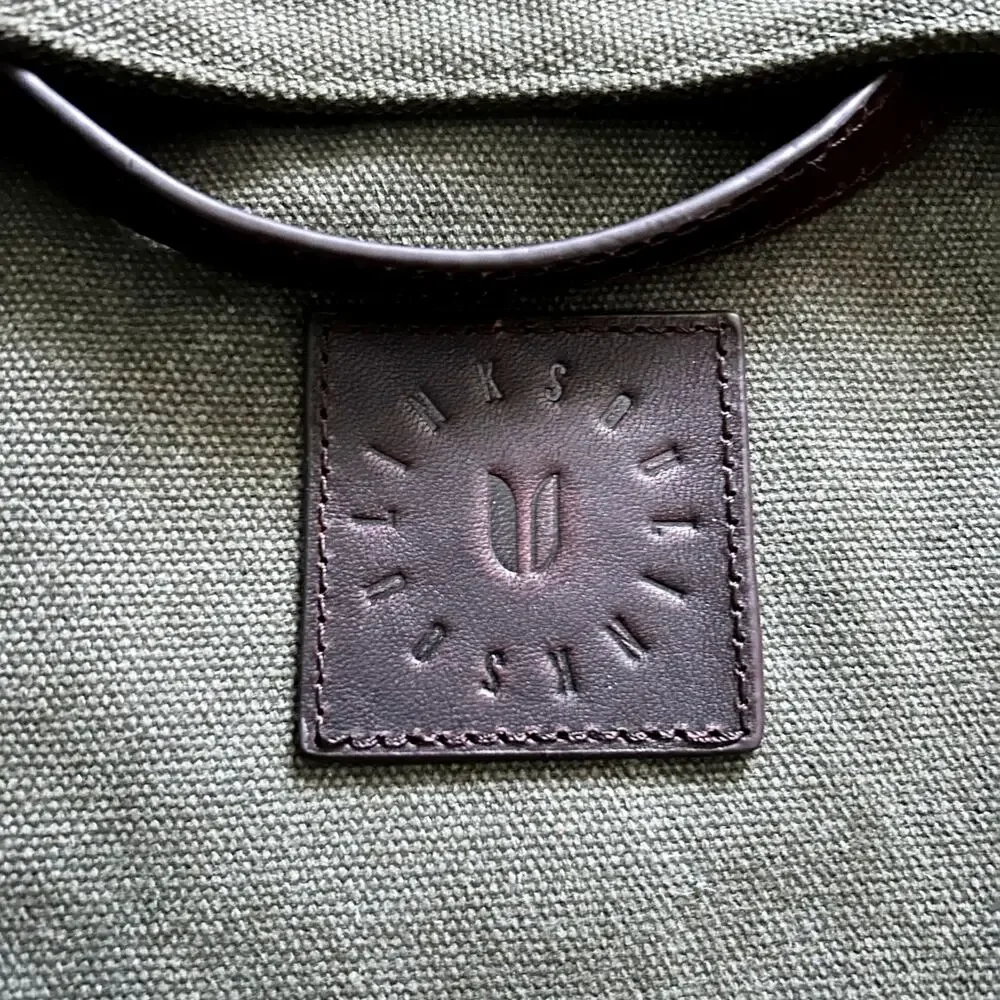 RARE LinkSoul Golf Club OliveGreen Canvas & Brown Leather Shoe Bag Carrying Case